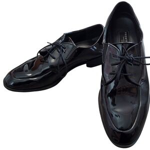 Pronto Uomo Mens Black Patent Leather Lace Up Formal Dress Evening Shoes size 11